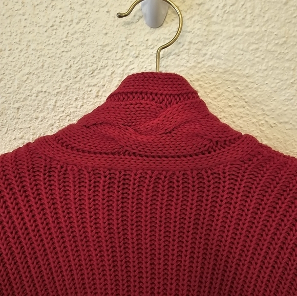 Lauren Ralph Lauren Small 100% Cotton Shawl Neck Chunky Cable Knit Sweater - Picture 7 of 12